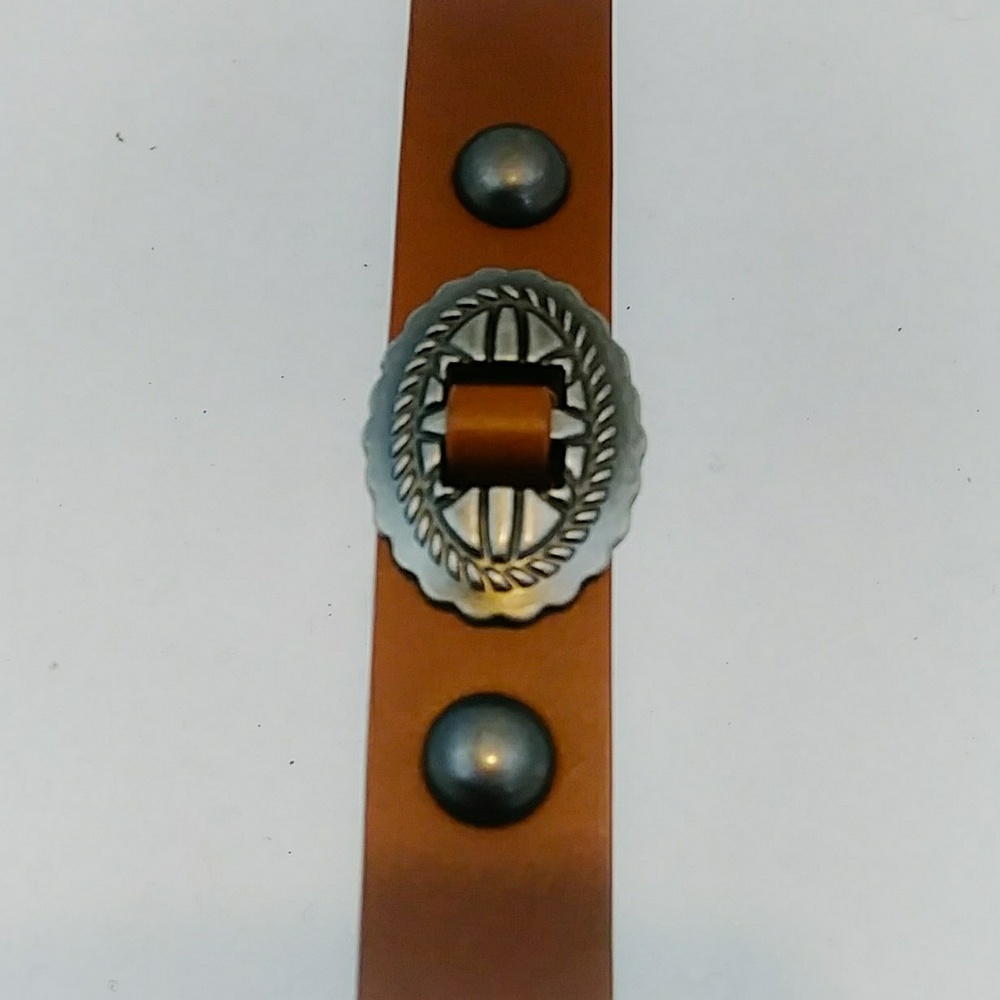 Art Class Brown Western Faux Leather Belt Unisex Ornate, Kids M/26"